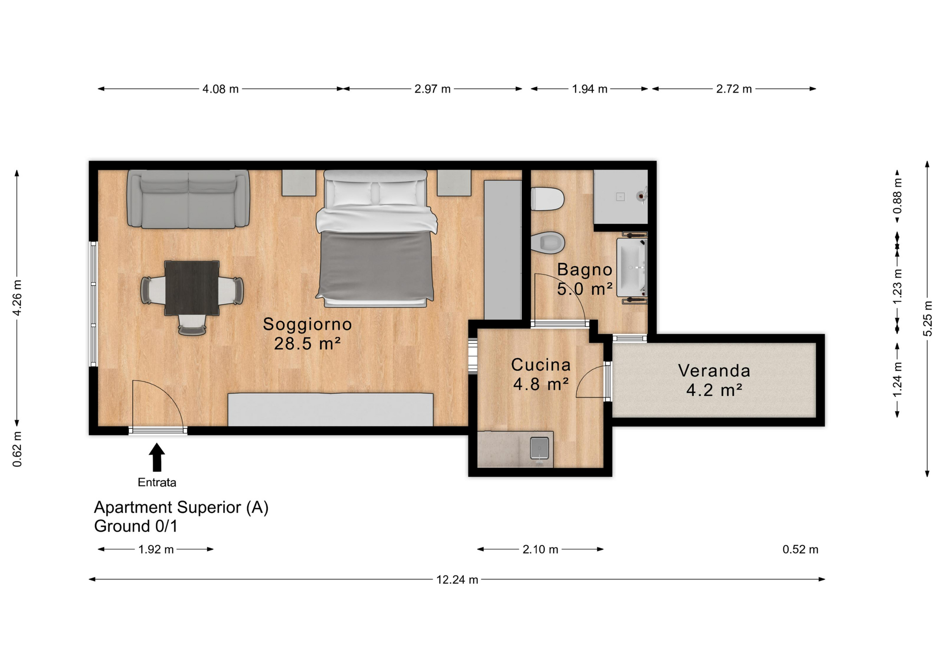 Grundriss Superior / De Luxe Apartment — Palau Sardinien